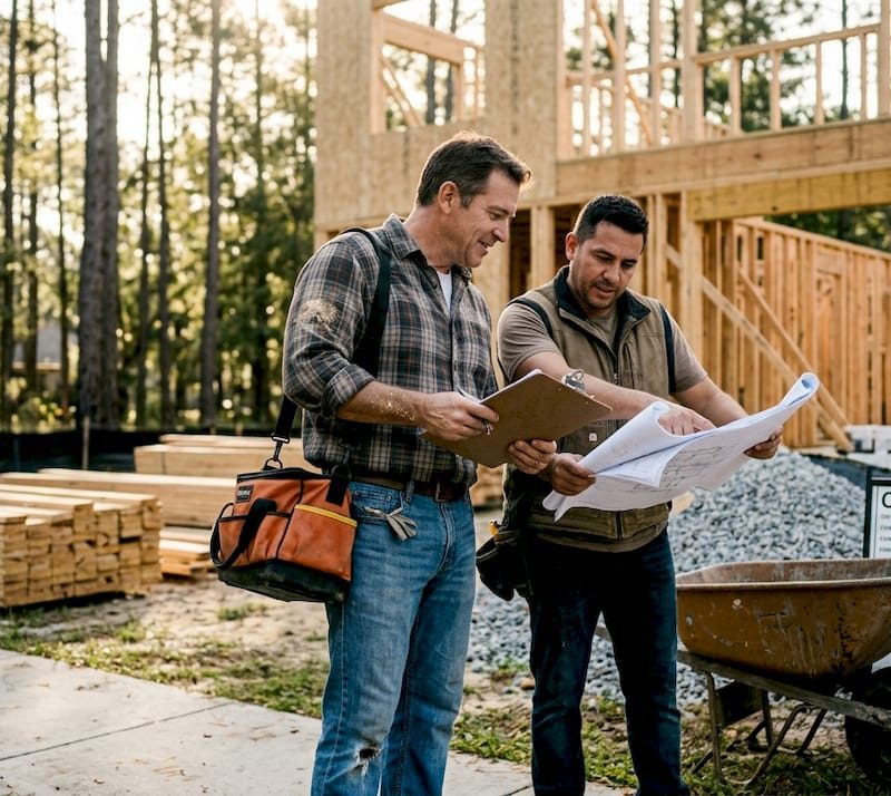 Jacksonville construction terms for smarter projects in 2026 Supervisor and contractor at Jacksonville build site