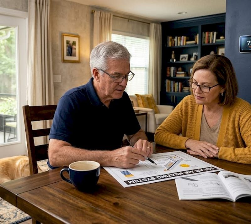 Integrate solar air heating systems for efficient Jacksonville homes Jacksonville couple evaluates solar air heating layout