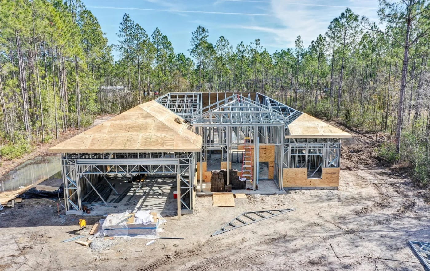 Light gauge metal framing of a custom home by Ofir Engineering