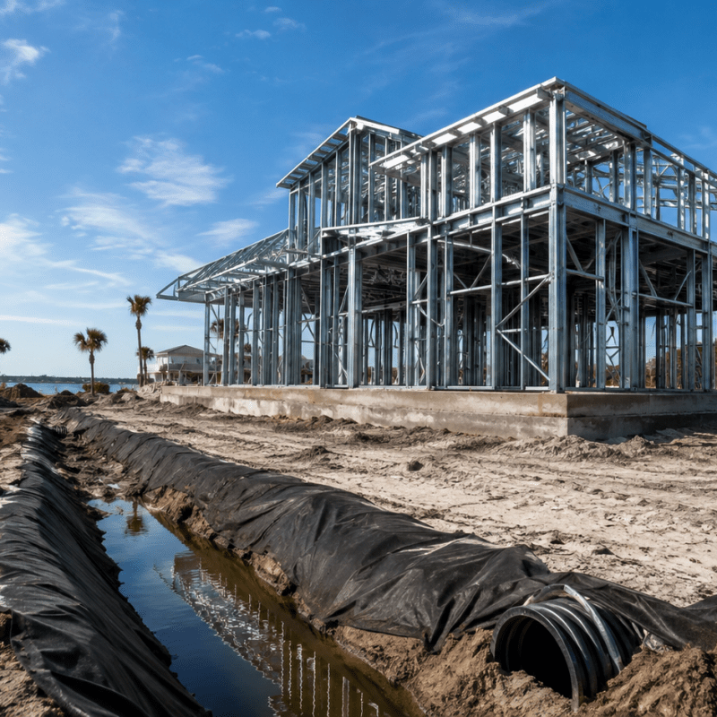 Metal Frame Homes Soil and Drainage: How Northeast Florida Lot Conditions Shape the Build Metal Frame Homes Soil and Drainage: How Northeast Florida Lot Conditions Shape the Build — Ofir Engineering, Northeast Florida